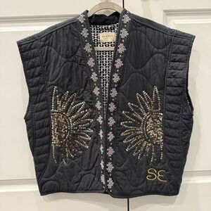 Free People Sissel Edelbo Embellished Quilted Vest